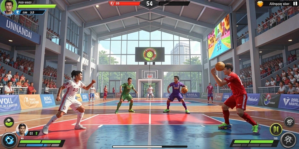 Tangkapan layar ketiga menunjukkan mode multiplayer dengan pemain lain.